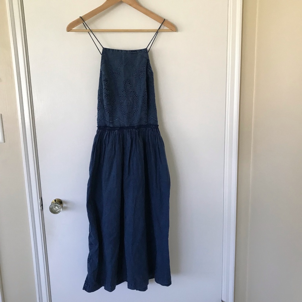 NWT Lucky Brand Denim Midi Dress - Picture 2 of 8